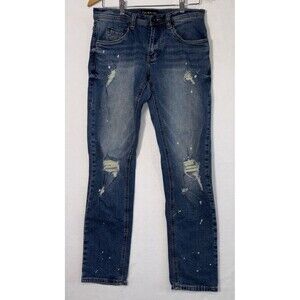 Empyre Jeans Men's 30 Blue Recoil Skater Skinny Slim Distressed Stretch Y2K